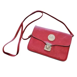 Vintage Y2K Michael Kors kleine rote Umhängetasche Leder Tasche Riegel Haken - Bild 1 von 4