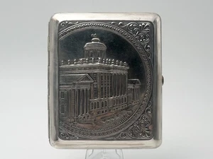 Zigarettenetui Lenin Bibliothek Vintage Smoking Box Sammlerstück Tobacciana MMP USSR - Bild 1 von 12