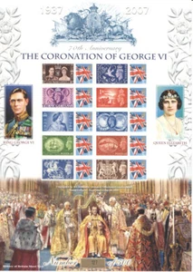 BC-098 2006 Coronation of George VI History of Britain 6 Business Smilers Sheet - Picture 1 of 1