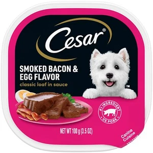 CESAR Smoked Bacon and Egg Wet Dog Food 24 Trays Grain Free Gourmet Meals - Picture 1 of 8