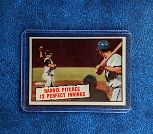 1961 Topps #410 - Haddix pitches 12 Perfect Innings - Baseball Thrills - Nice !