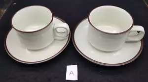 Pair Vintage DENBY Summit Celadon Cup and Saucers, pale green (A) - Picture 1 of 7