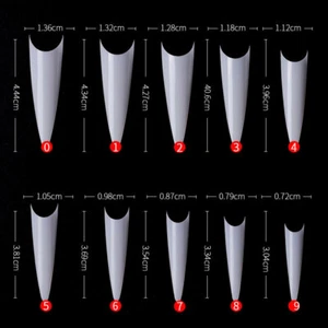 600Pcs/bag Nail Art Sharp Long Stiletto False Fake Nails Tips - Clear / Natural - Picture 1 of 14