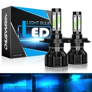For 1999-2000 Honda Civic 2X H4 LED Headlight Bulbs Kit Hi/Lo 8000K Ice Bule - Picture 1 of 11