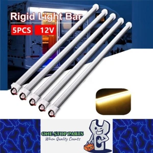5 x 12v 50cm Warm White Aluminium Body LED Strip with Frosted Lens and end mount - Picture 1 of 6