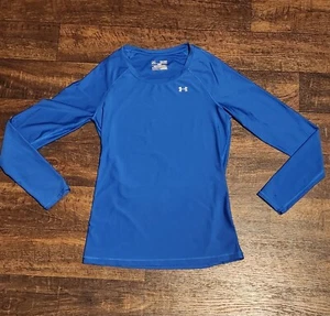 UNDER ARMOUR Damen XS Blau Heatgear Fitted Trainingsshirt Rundhals Langarm - Bild 1 von 6