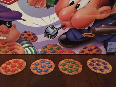 COOKIE COP Game REPLACEMENT PARTS Pieces 1997 Milton Bradley 4 cookies - Image 1 of 3