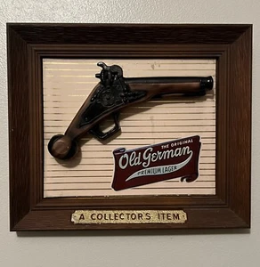 Vintage 1957 OLD GERMAN LAGER BEER 3D Gun Series Bar Sign, Queen City Brewing Co - Picture 1 of 13