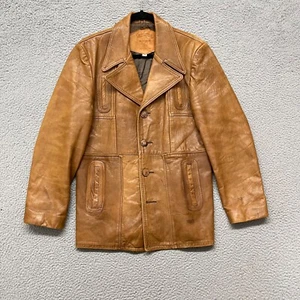 Vtg Gary Gordon Julius & Sons Leather Jacket Mens 44 Brown Retro Western Luxury - Picture 1 of 16