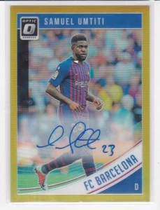 2018-19 Panini Donruss Optic #6 Samuel Umtiti Gold Prizms Auto 4/10 FC Barcelona - Picture 1 of 2