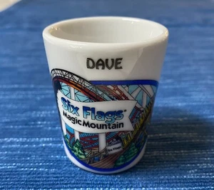 Vintage " DAVE "  Six Flags Magic Mountain Shot Glass 3oz - Picture 1 of 1