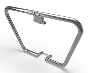 Motorcycle Stylist Trapezium Leg Guard Chrome Safety Protector Leg Crush Guard - Bild 1 von 2