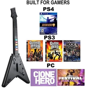 Latest Wireless Gaming Guitar Controller for PS4, PS3, and PC, Fortnite Festival - Picture 1 of 9