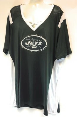 Camisa de fútbol sintético con tachuelas de estrás majestuosa de los New York Jets de la NFL para mujer  Foto 1 de 3