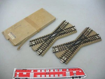 2x Märklin H0/00 Crossing (M Track) for 3600/800, Very Good+ 1x Box # AH743-0, - Image 1 of 3