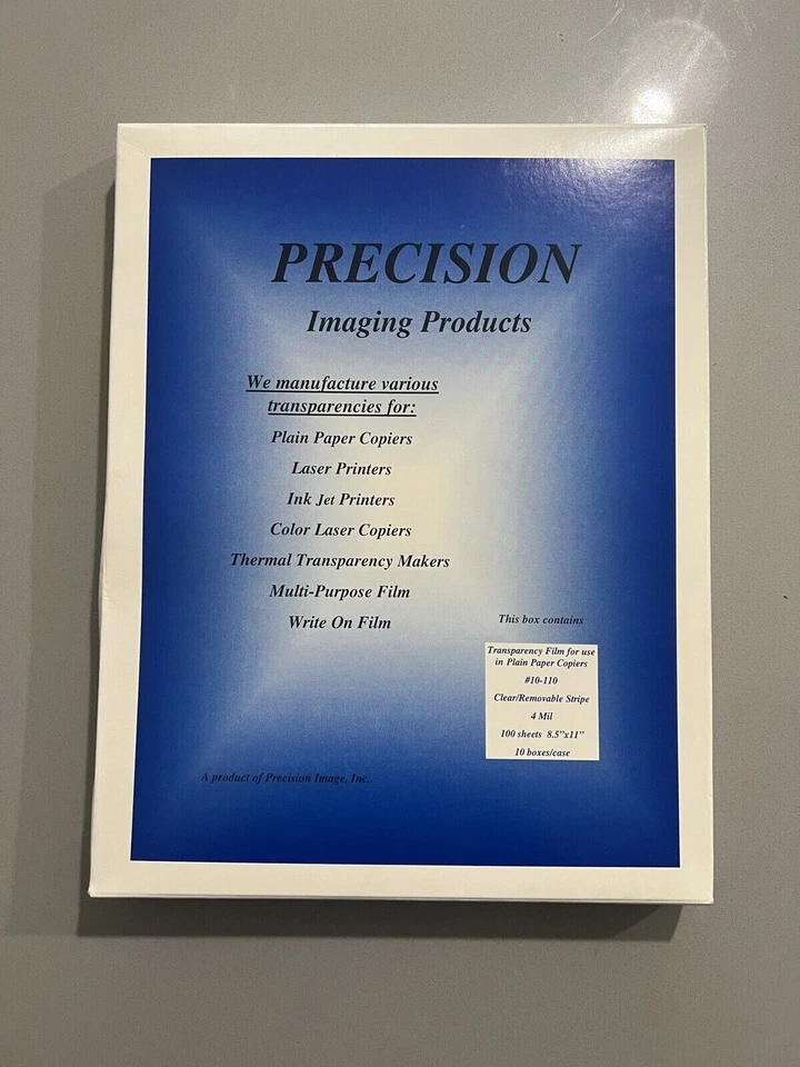 *1000 Sheets/1 Case Precision Imaging Transparency Film/ Copiers/ Laser Printers - Image 1 of 2