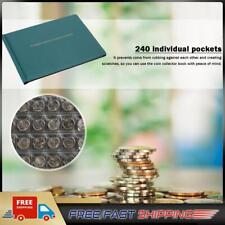 240 Pockets Coin Holders Collecting Album Storage Coin Collection Book (Green)