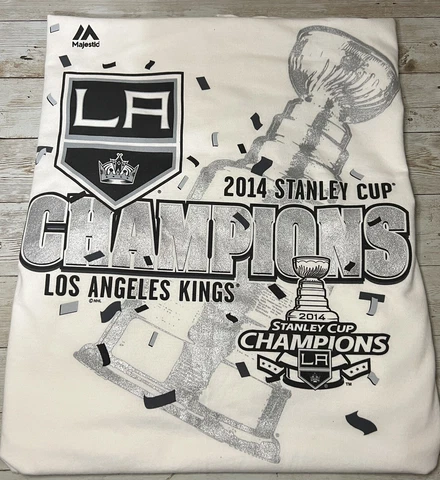 Los Angeles Kings 2014 Stanley cup champions. white shirt womens medium Cover