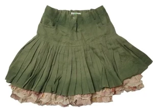 Verde & Mela Girl Floral Splice Frill Pleated Lined Skirt (9) Made in Italy NWT - Picture 1 of 11