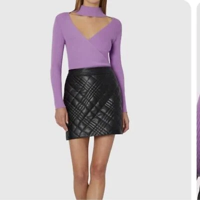 Falda acolchada de cuero vegano Milly Hailey negra talla 2 Foto 1 de 4