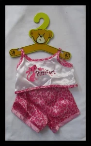 Conjunto de pijama Build A Bear Workshop estampado de leopardo rosa gatito púrpura en percha - Imagen 1 de 2