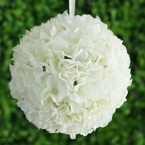 4 Cream Hydrangea 7" wide Kissing Balls Wedding Party Bouquets Centerpieces SALE - Picture 1 of 5