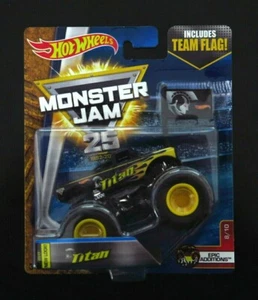 Hot Wheels Monster Jam 2017 Titan Die-cast, Black Body Incl Team Flag New - Bild 1 von 3
