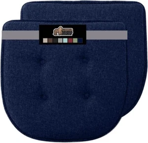Gorilla Grip Tufted Chair Cushions Memory Foam Pads for Dining Room Kitchen BLUE - Picture 1 of 12
