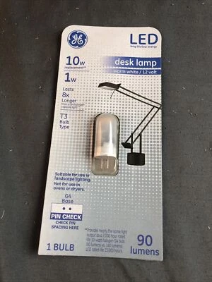 2 PC 13435 GE Lighting,GE, LED1T3/G4-LT, 1W, Frosted, T3, LED Light Bulb 1558701 - Image 1 of 4
