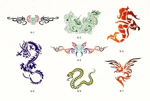 AIRBRUSH TATTOO SCHABLONEN - BUCH 6 - 15 GROSSE SELBSTKLEBENDE SCHABLONEN - Bild 1 von 2