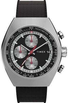 Nuevo reloj cronógrafo Timex Legacy Tonneau 42 mm correa de goma para hombre TW2W64500 - Imagen 1 de 4