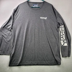Hook & Tackle Long Sleeve Performance Fishing Hiking Shirt Gray X-Large - Picture 1 of 8