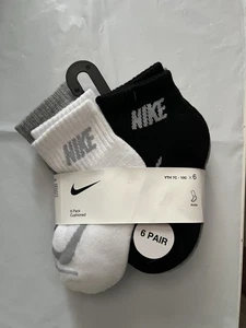 Nike Boys Socks Youth Kids 6 Pack Size YTH7C-10C Ankle Cushioned MULTI - Picture 1 of 2