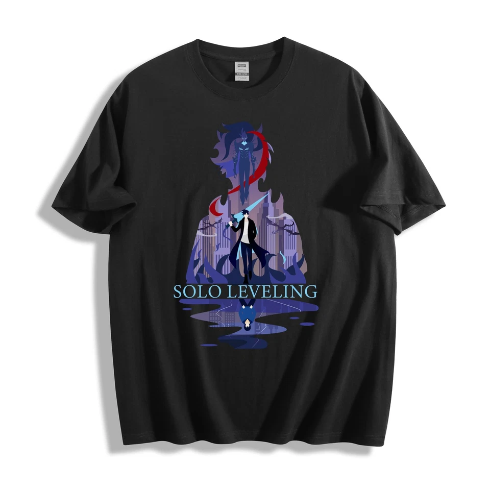 Camiseta Solo Leveling Sung Jinwoo Silhouette - Camiseta Unisex Diseño Fantasía Urbana Foto 1 de 4