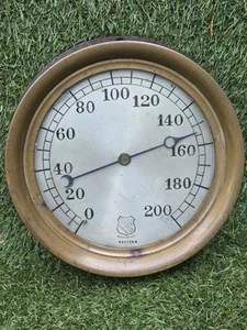 Vintage Ashcroft Co. großes 9,25" Messing 200 PSI Manometer Pat Off 449029 A - Bild 1 von 9