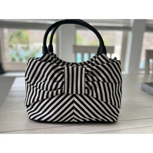 Kate Spade Black & White Striped Bow Handbag – NWOT - Picture 1 of 9