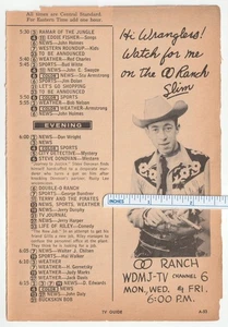 Vintage 1956 WDMJ-TV 6 Magazine AD~DOUBLE O RANCH Show/SLIM~Marquette, MI.~WLUC - Picture 1 of 1