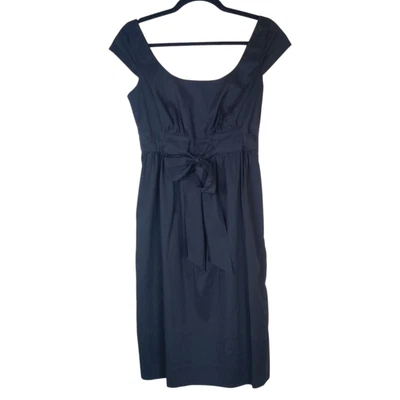 Diane von Furstenberg for Nieman Marcus Black Poplin Babydoll Bow Mini Dress 4 - Image 1 of 4