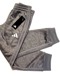 Pantalones de vellón gris carbón 3 bandas cintura elástica Adidas para niño nuevos con etiquetas talla 8 (S) - Imagen 1 de 12