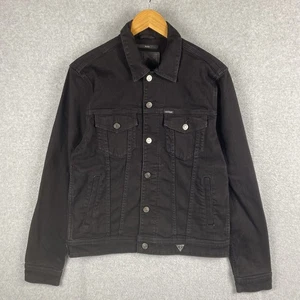 Guess Denim Jacket Mens M Black Dillon Jeans Trucker Cotton Blend Casual - Picture 1 of 14