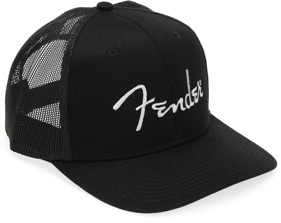 Genuine Fender Silver Logo Snapback Hat - BLACK 912-2421-100