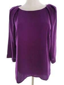 L.K. BENNETT Size 14 (42) Purple Blouse Sleeve 3/4 Asymmetrical - Picture 1 of 5