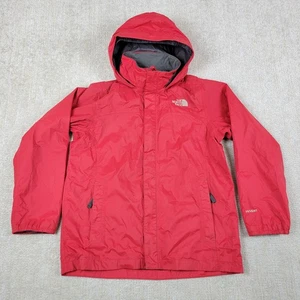 The North Face Coat Jacket Boys Womens L 14-16 Red Full Zip Hooded Waterproof - Picture 1 of 17