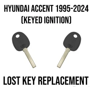 Hyundai Accent 1995-2024 Key Replacement - All Keys Lost 2 Cut Keys - Picture 1 of 1