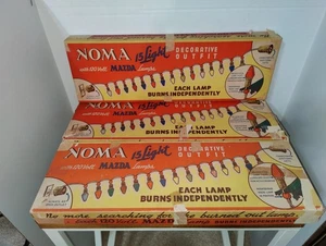 3 Vintage Noma Christmas Lights 15 Pack With Original Box-Working-Read - Picture 1 of 14