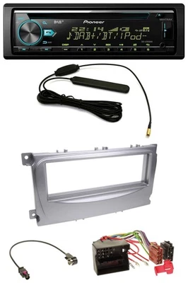 Pioneer CD MP3 AUX DAB USB Autoradio für Ford Galaxy C-Max Focus ab 2007 silber - Bild 1 von 4