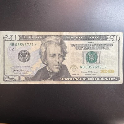 Fancy Serials Numbers Star ⭐️ Notes Mixed Ladders 🪜 $20 2017 NB(03546721) ⭐️ - Image 1 of 4