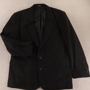 Oscar de la Renta Jacket XL XLT 46L Black Hopsack Wool Cashmere Flannel Blazer - Picture 1 of 16