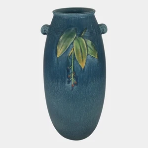 Weller Cornish 1933 Vintage Art Deco Pottery Blue Tall Ceramic Vase - Picture 1 of 6