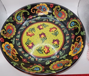 Certified International Guadalupe Julie Ingleman  12" Bowl Black Edge - Picture 1 of 20
